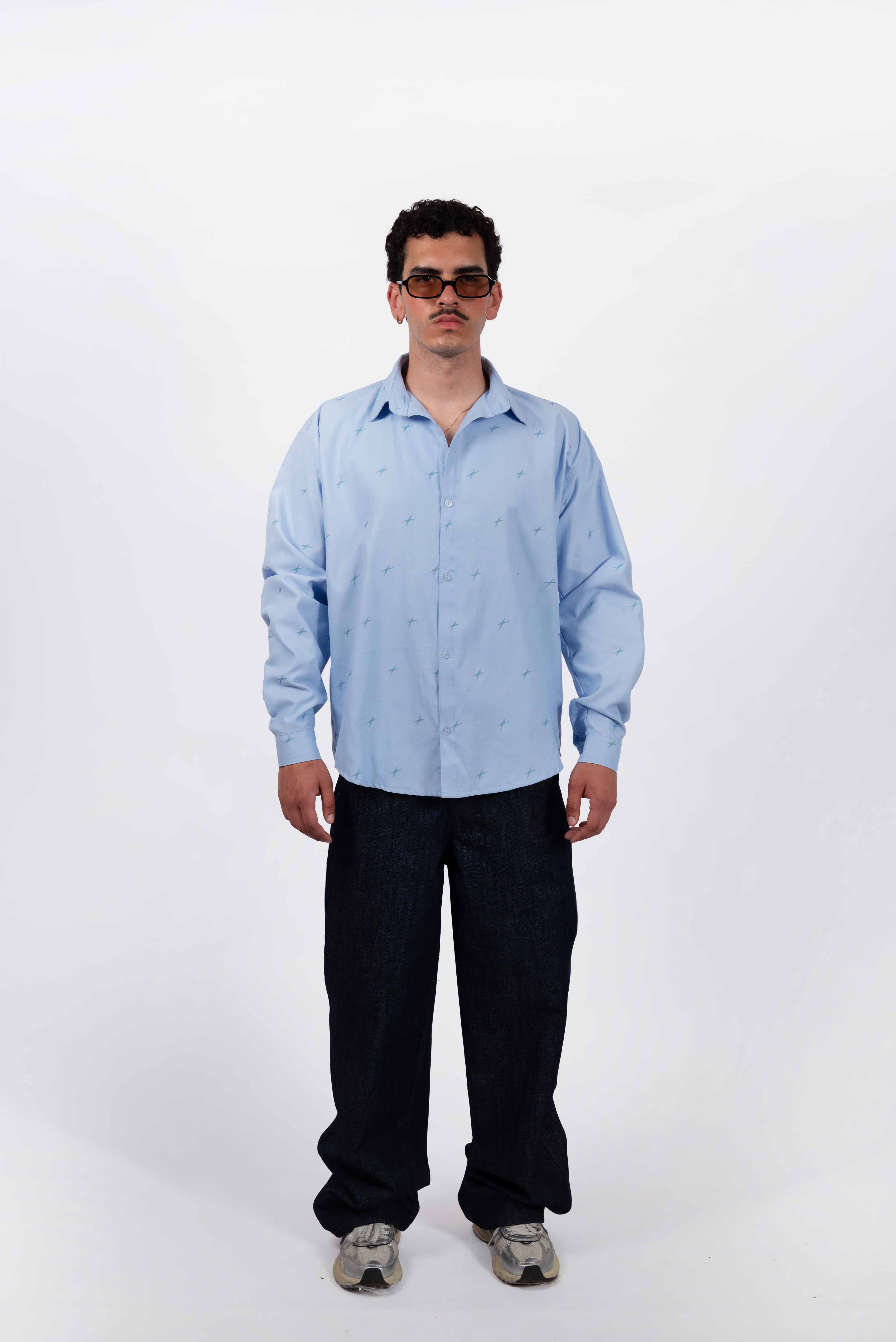 Camisa Lluvia de Estrellas Celeste