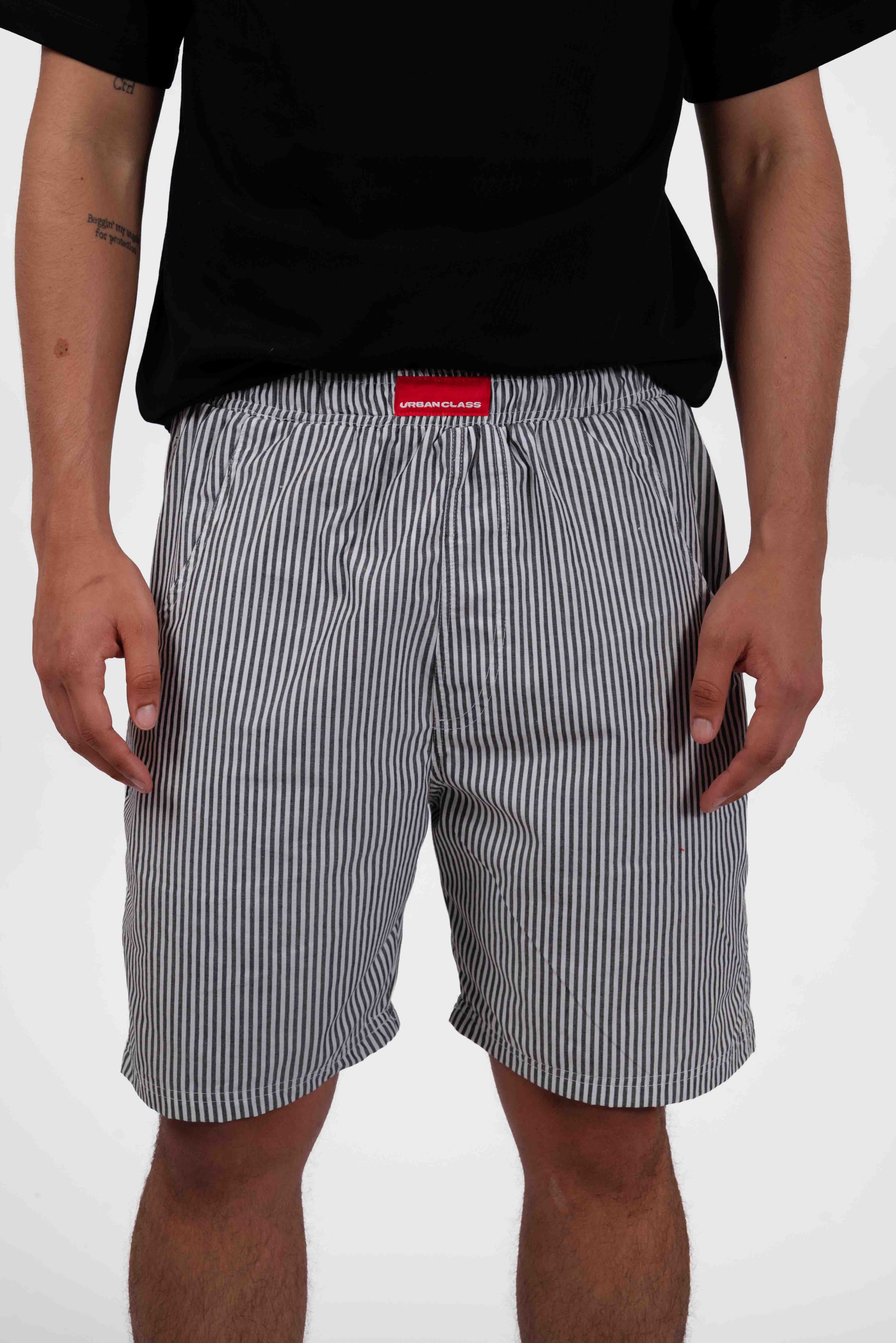 Short Gris Rayas Negras