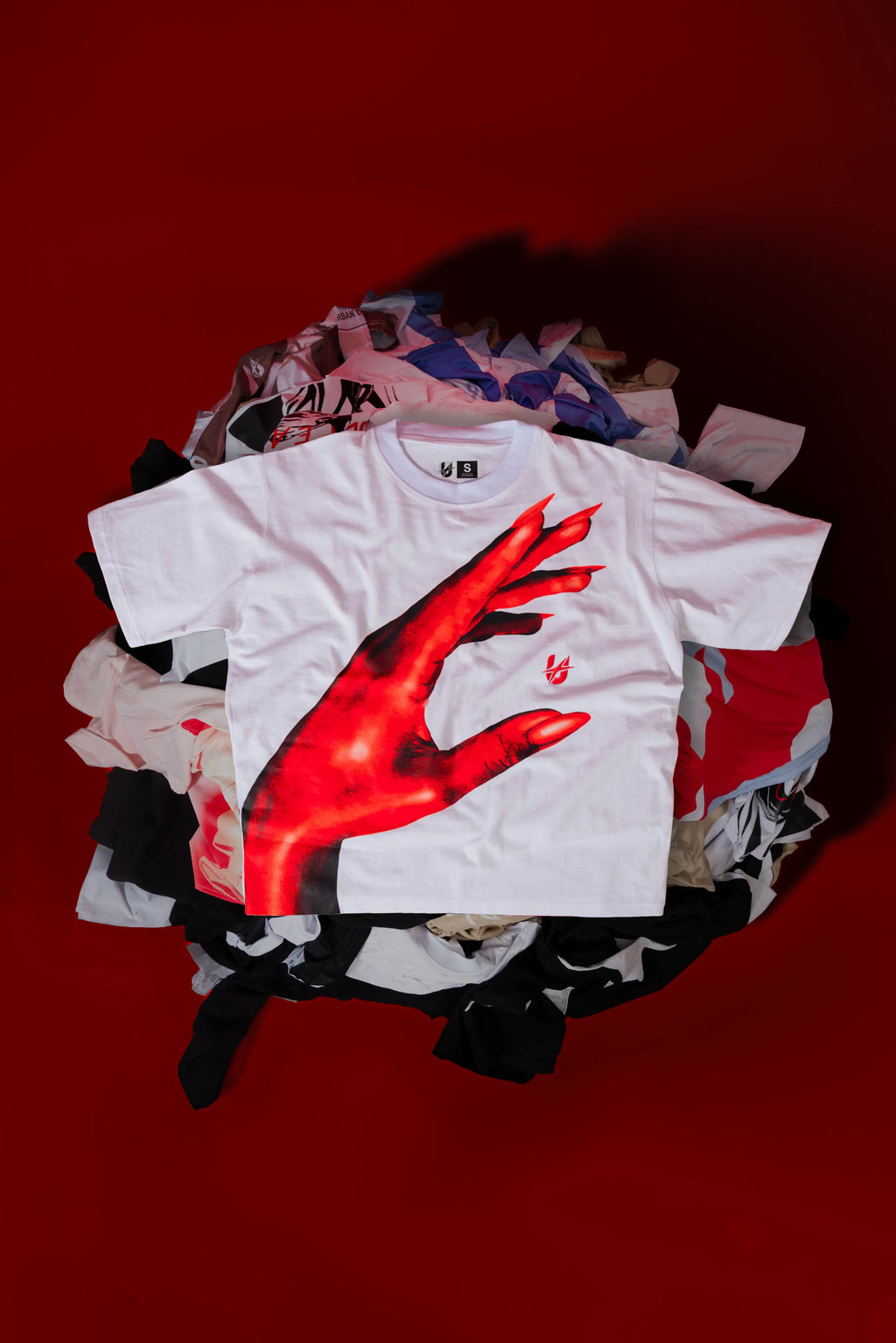 White T-shirt Red Hand