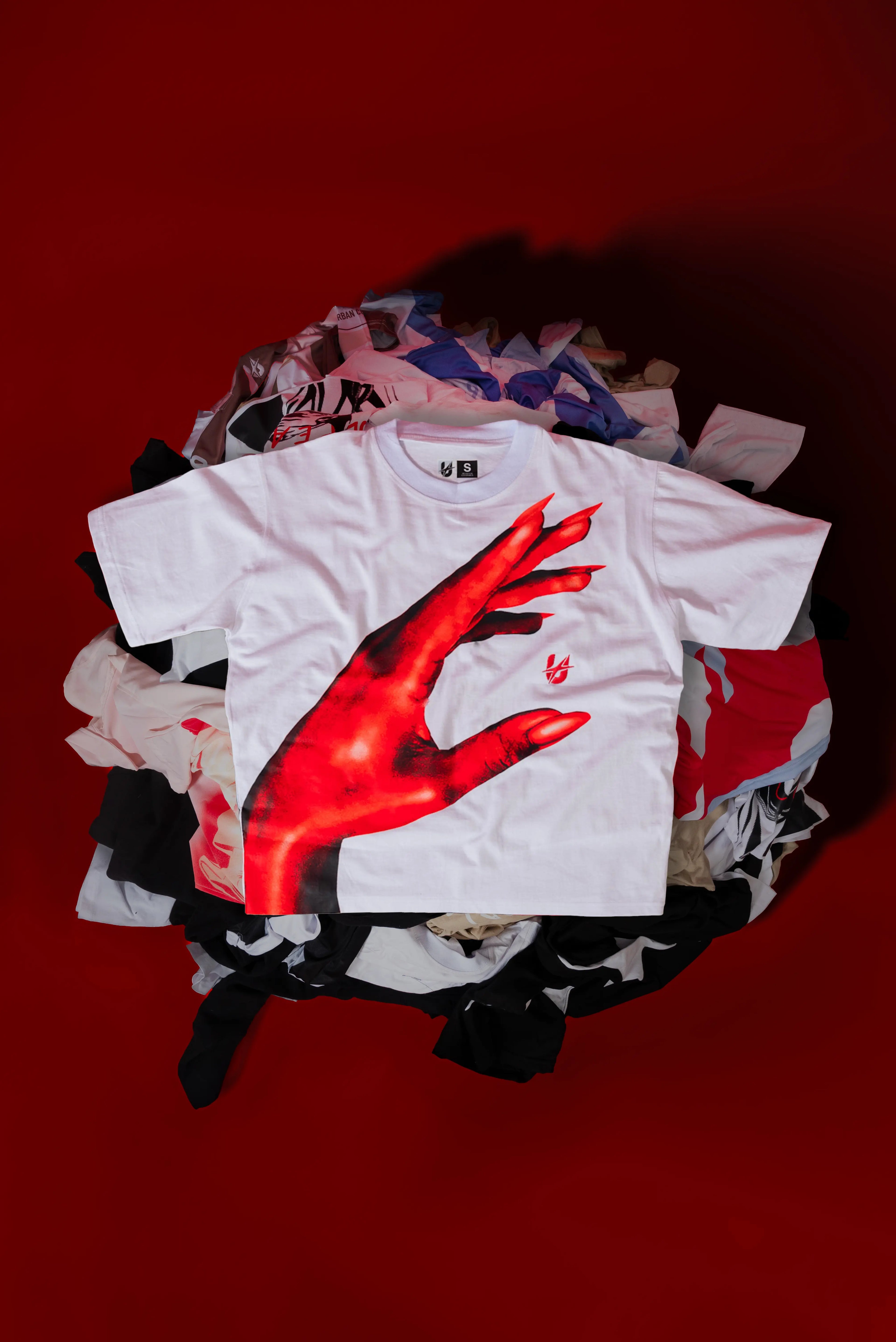 White T-shirt Red Hand